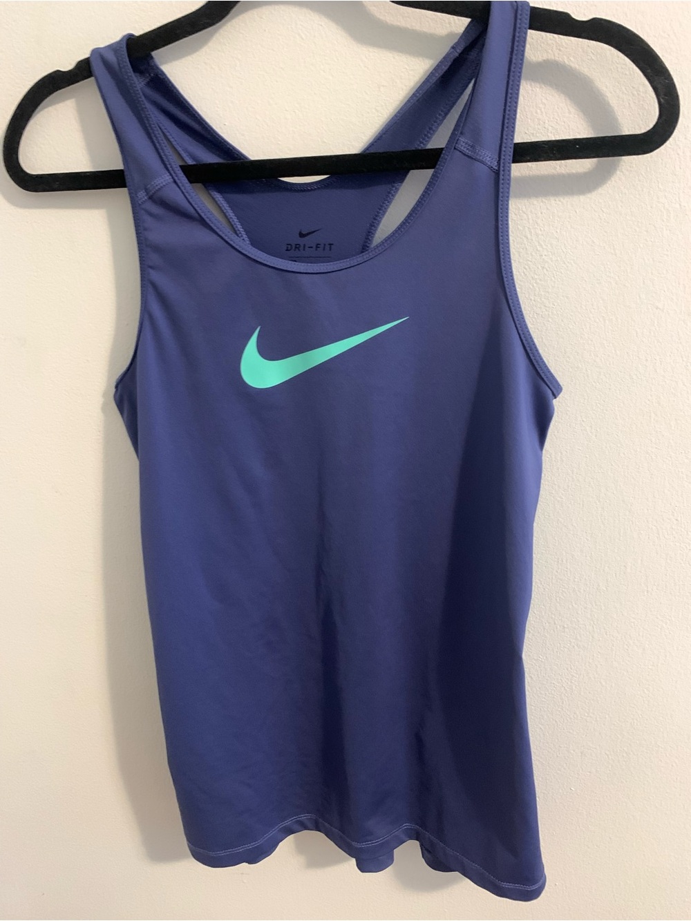Nike Purple Tank Top with Aqua Swoosh